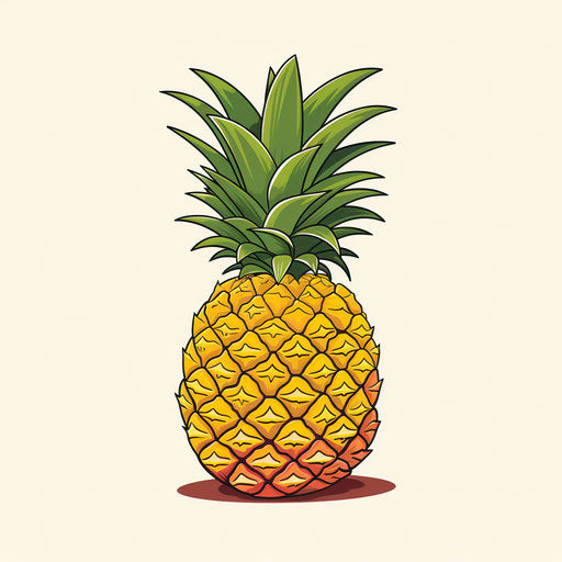 Minimalist pineapple clipart on white background