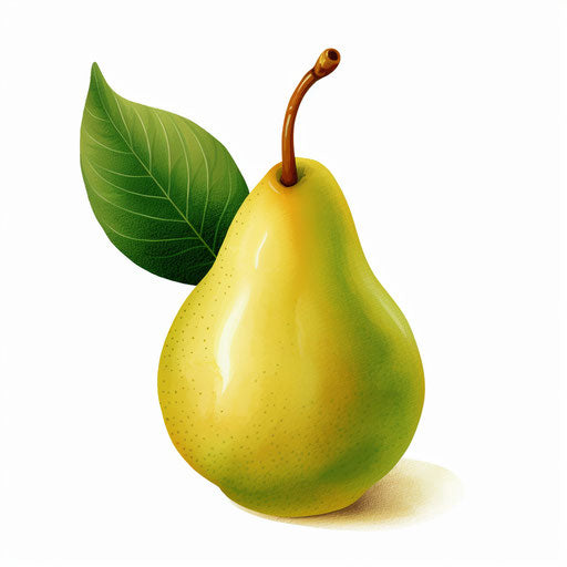 Pear clipart in the style of Chiaroscuro Art, on a white background