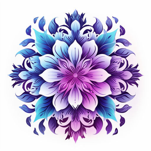 Colored floral design in zen buddhism style