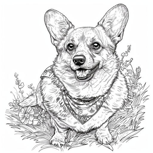 A corgi ready for an adventure with a bandana.