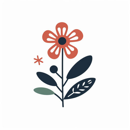 Minimalist flower on white background