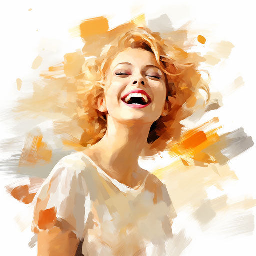 Cheerful illustration in the style of Impressionistic Art, on a white background