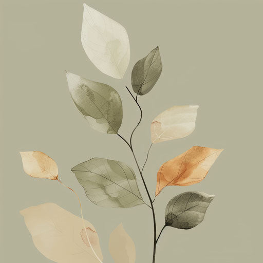 Realistic November Clipart on Olive Background with Soft Gradients