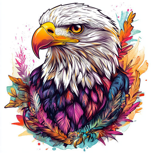 Neo-traditional eagle tattoo on hand in flat style