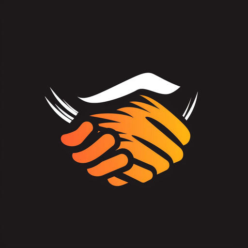 Stylized handshake logo symbolizing partnership and trust