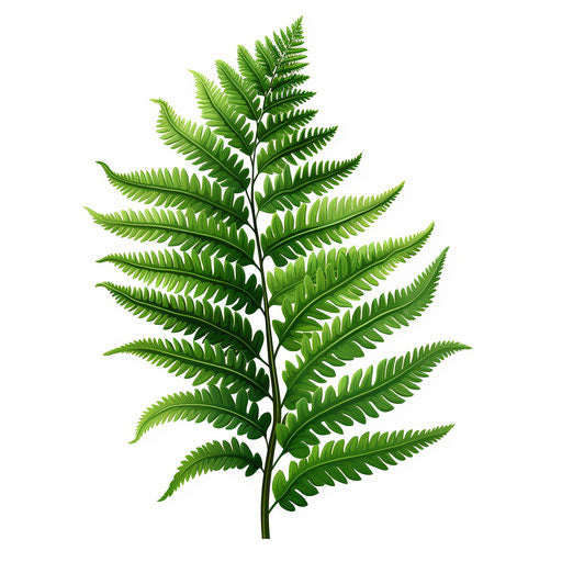 Fern clipart in the style of Oil painting, on a white background