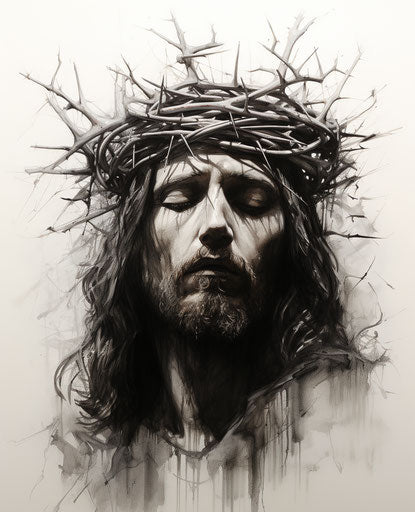 The crown of thorns on Jesus' head
