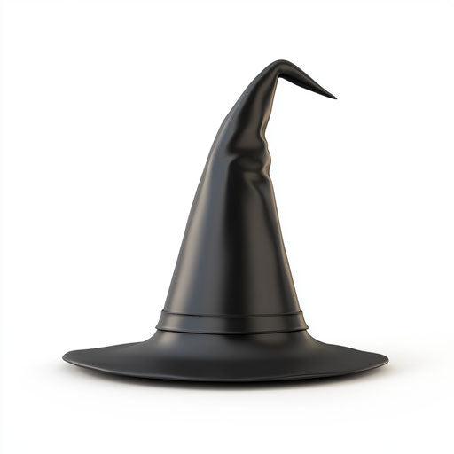 3D witch hat on flat white background, isolated clipart