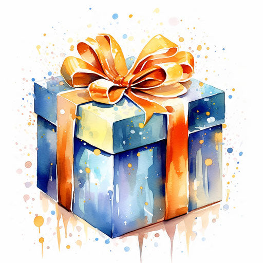 Illustration of gift in Impressionistic Art style