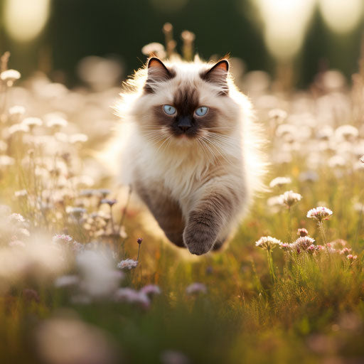 Birman cat running