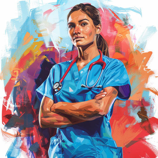 Photo realistic nurse clipart on flat white background