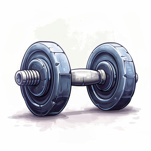 Dumbbell clipart in photo realistic style on white background