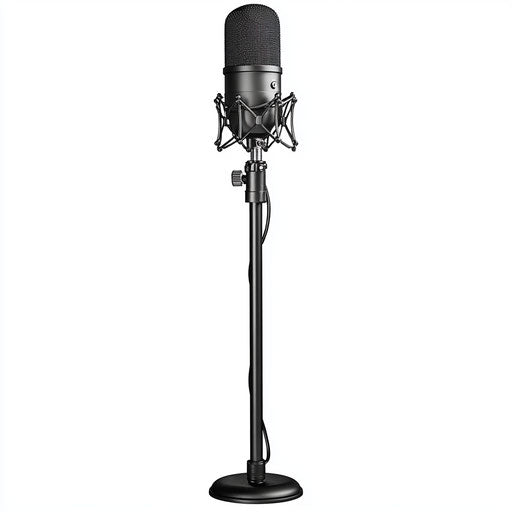Realistic illustration of a microphone stand, high resolution, isolated