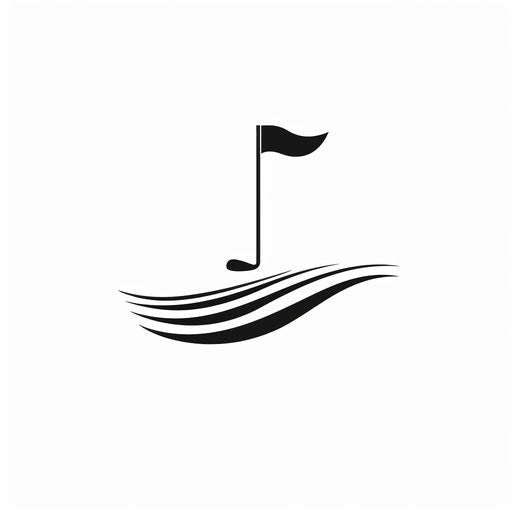 Modern golf logo with sleek, minimalist lines and white background
