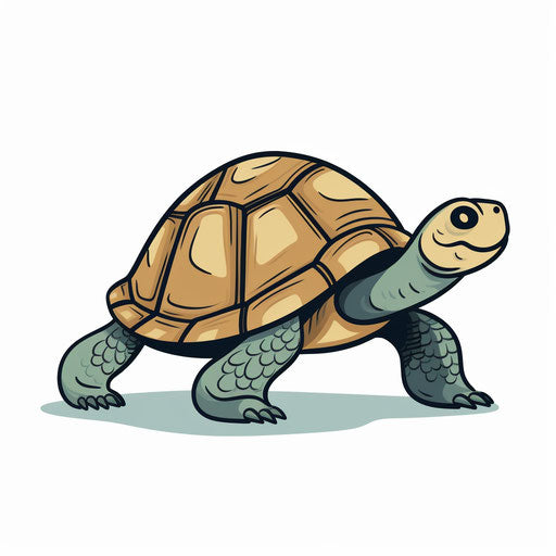 Turtle craft in the minimalist style, on a white background