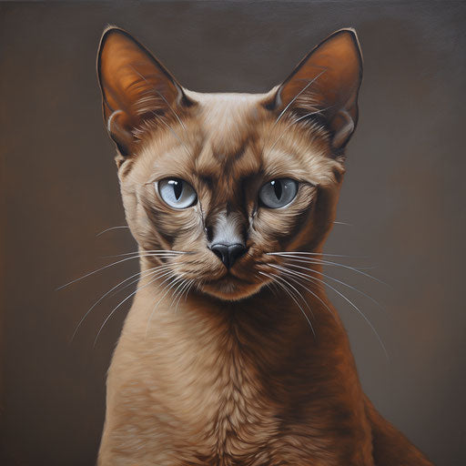 Oil painting of Burmese cat