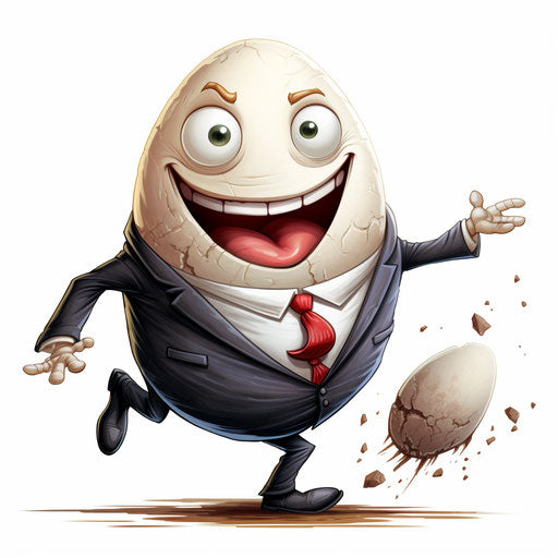 Broken egg illustration in Chiaroscuro Art on white background