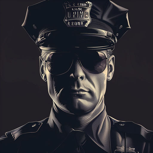 Police pincher illustration on dark background