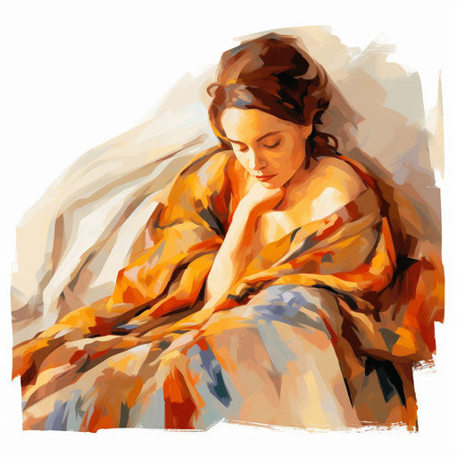 Blanket clipart in the style of Oil painting, on a white background