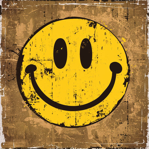 Yellow smiling face, inspired by various art styles