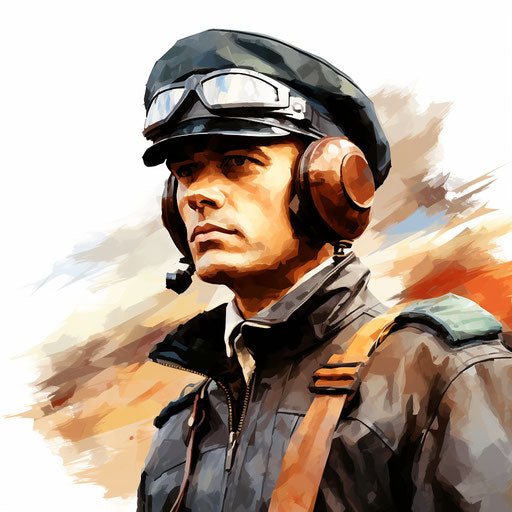 Pilot illustration in the style of Impressionistic Art