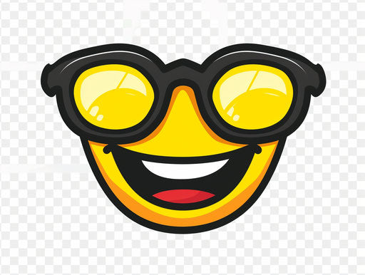 Black sunglasses icon in emotional gestures style