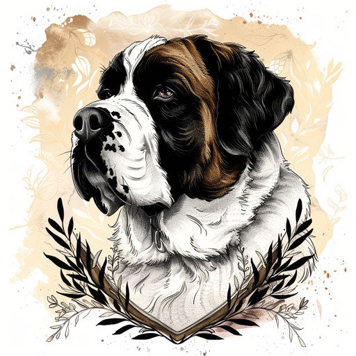 Rustic clipart style flat tattoo sketch for a dog outline tattoo