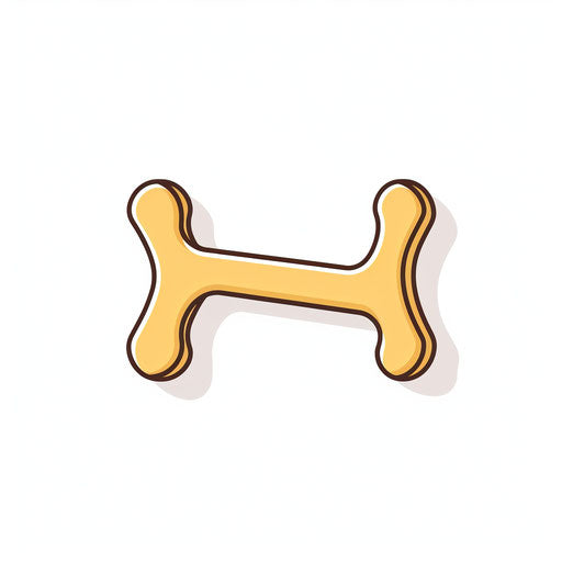 Minimalist dog bone clipart on white background