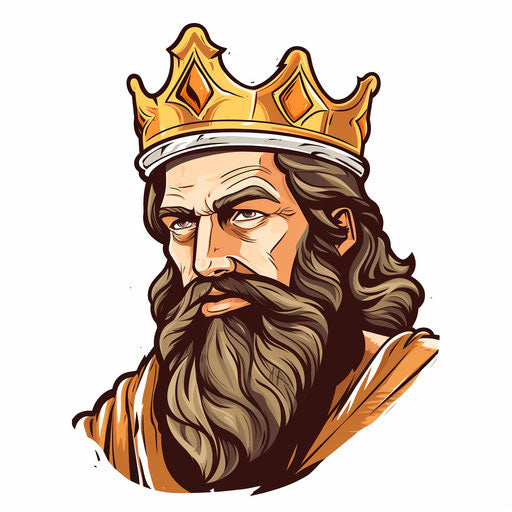 King in Minimalist style, on a white background