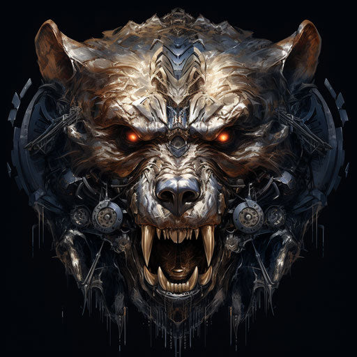 Metal skull bear digital airbrushing Marvel comics