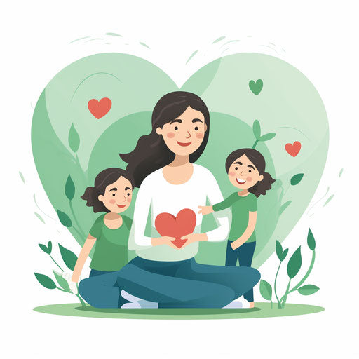 Minimalist charity illustration on white background