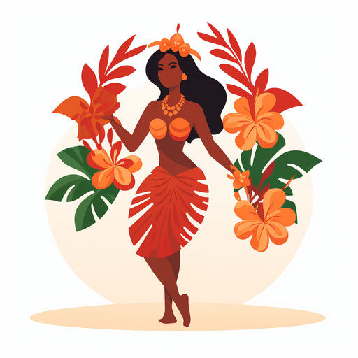 Luau clipart in Minimalist style, on white background