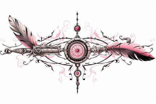 Tribal tattoo with feathers and beads