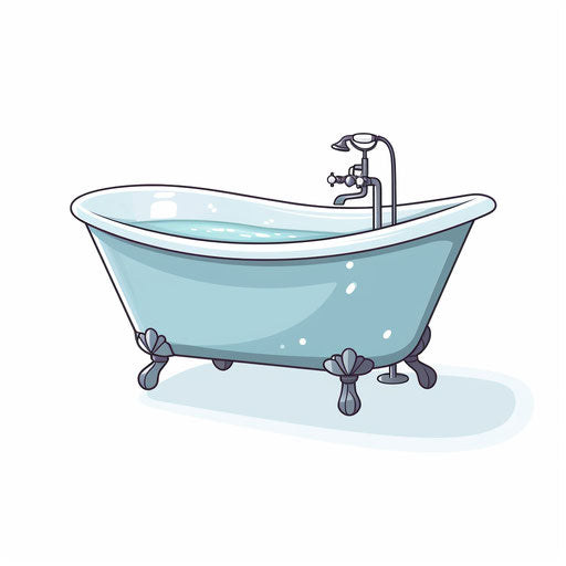Minimalist bath illustration on white background