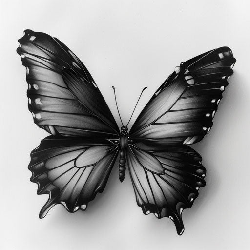 3d Butterfly Tattoo Vector Art