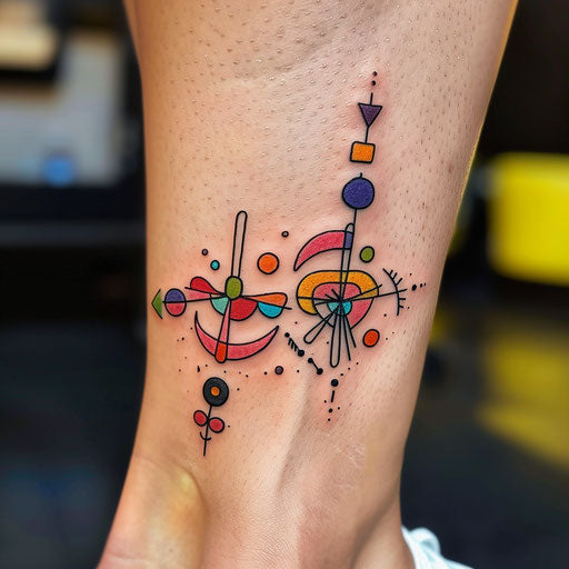 Bright ankle bracelet with neon colors and funky shapes