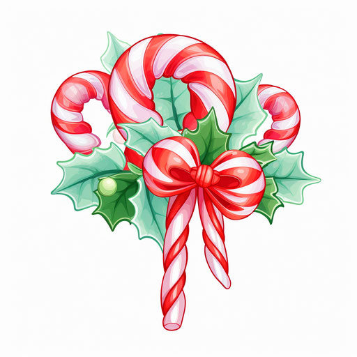 Candy cane clipart in the style of Pastel Colors Art