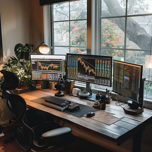 Serene home office setup for online trading