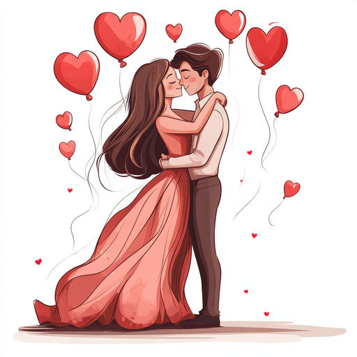 An adorable couple in love dressed up for Valentine's Day