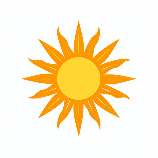 Sun drawing in Minimalist style, on white background