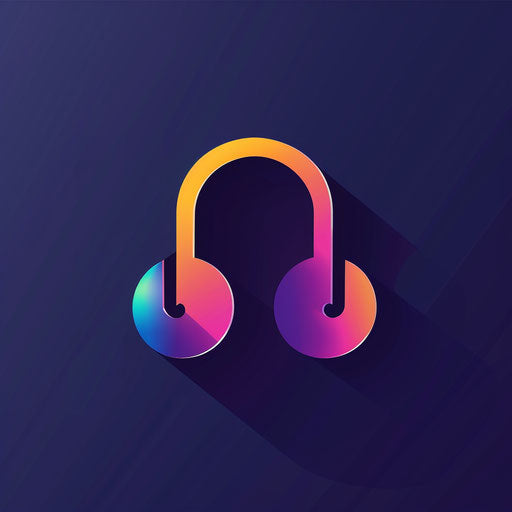 Modern music logo with gradient background and vibrant colors