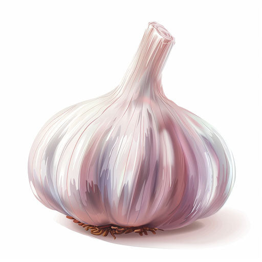Photo-realistic garlic illustration on a white background