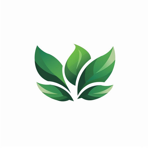 Top logo design with green leaf patterns and eco-friendly hues, on a pristine white backdrop