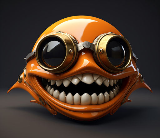 Pirate mask on an emotion in orange and black