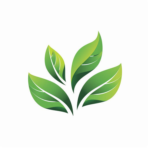 Eco-friendly business logo with green leaf motifs and natural colors on white background