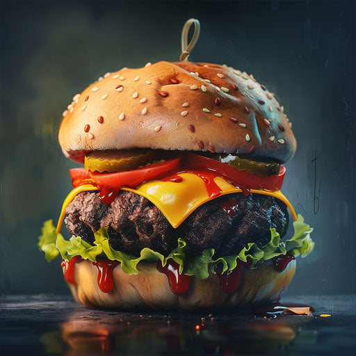 Photo realistic style clipart of hungry on blue background