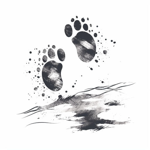 Footprint clipart in the style of Chiaroscuro Art