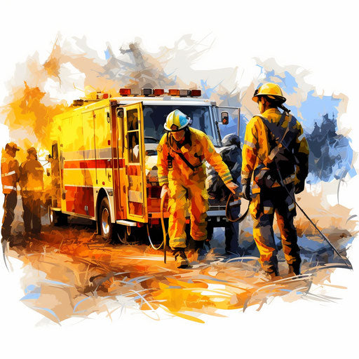 Emergency clipart in the style of Impressionistic Art