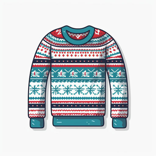 Ugly sweater clipart in Minimalist style, on white background