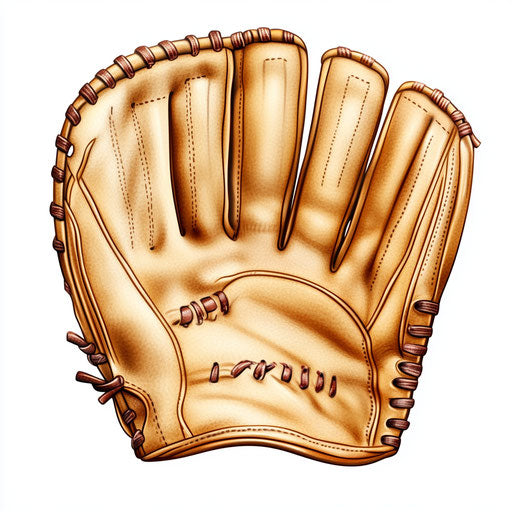 Photo realistic clipart of a softball glove, high resolution, isolated